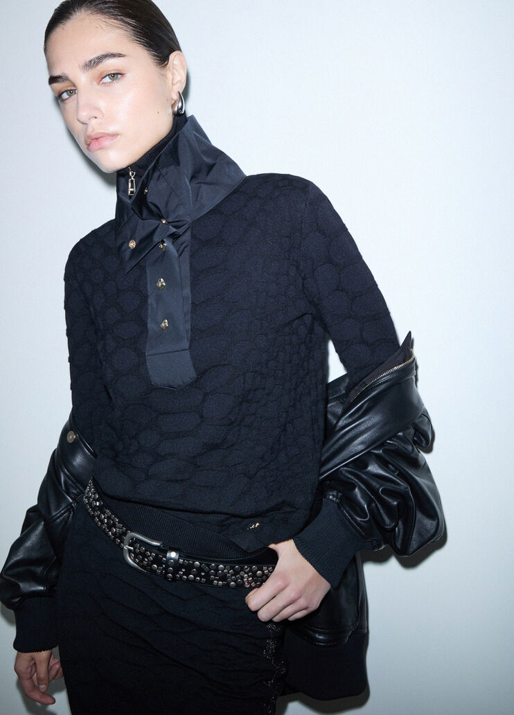 Crocodile Jacquard Sweater black Liu Jo - medium