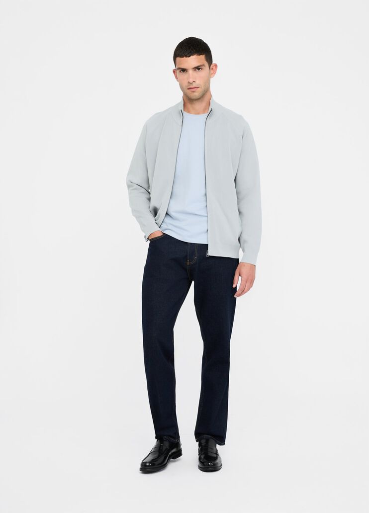 Cotton cardigan with zip light grey Liu Jo - large image number 5 Cotton cardigan with zip light grey Liu Jo - large image number 5