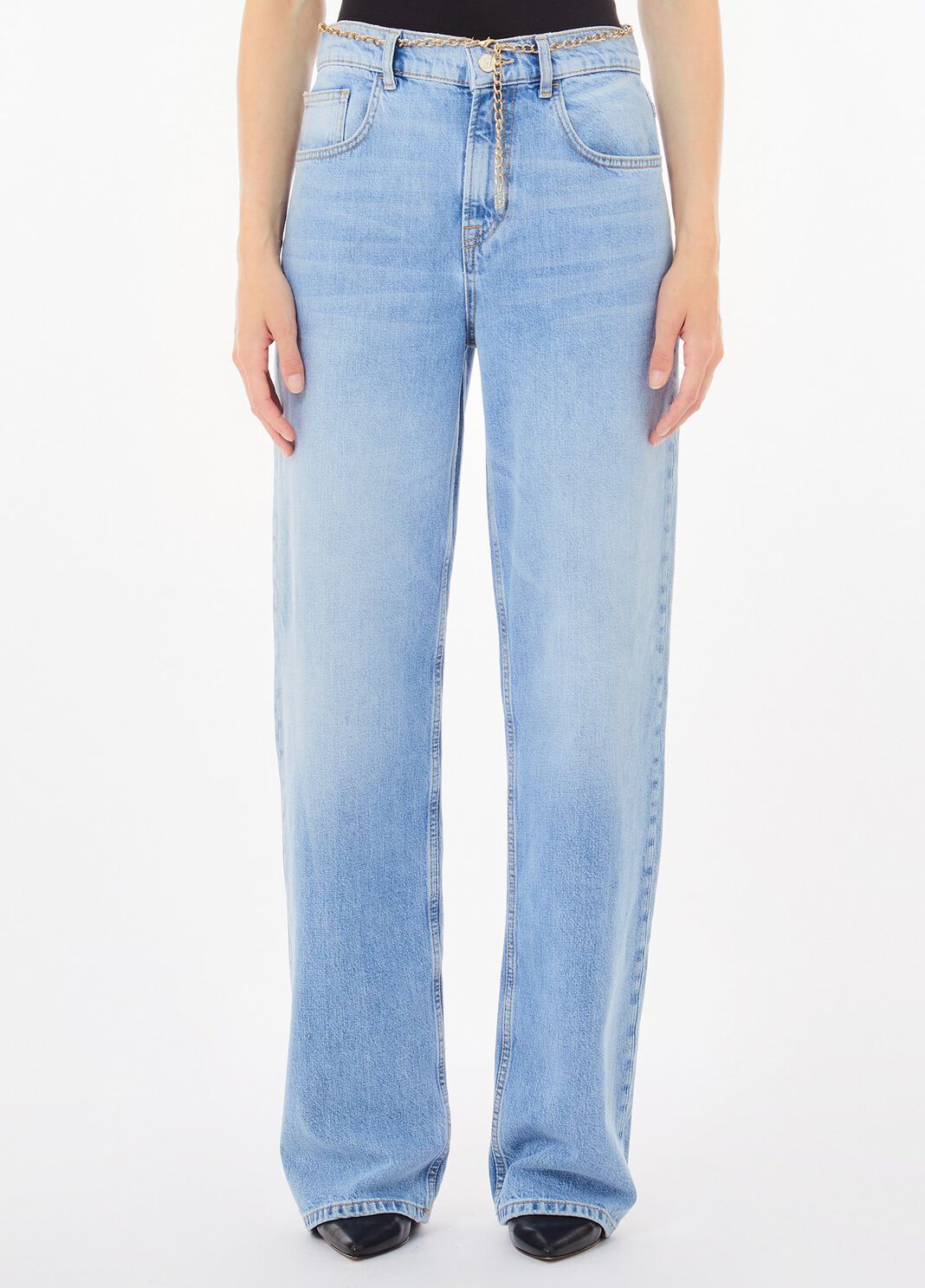 Jeans straight con cintura elegante denim blu Liu Jo - large image number 0