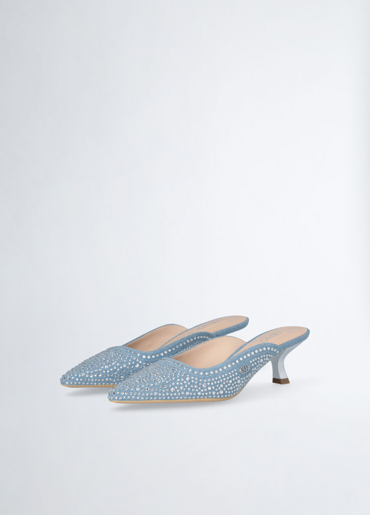 All-over rhinestone-detailed denim mules denim Liu Jo - large image number 2 All-over rhinestone-detailed denim mules denim Liu Jo - large image number 2