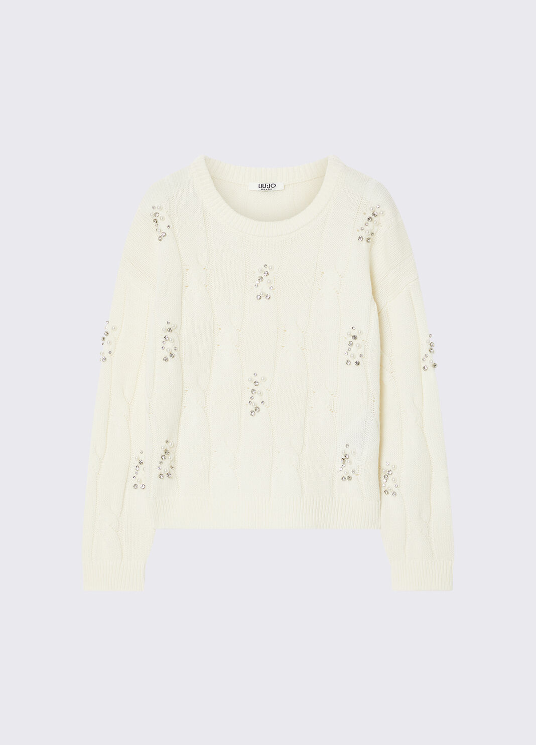 Sweater with jewel embroidery white Liu Jo - large image number 2