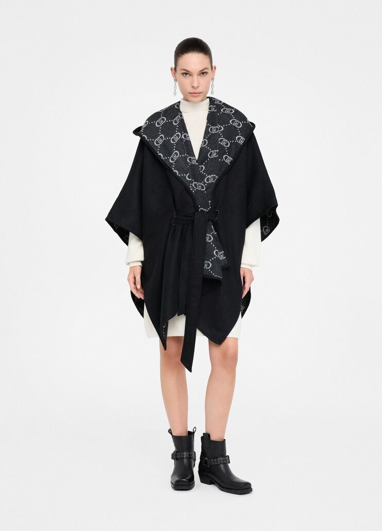 Poncho mit Kapuze Schwarz Liu Jo - large image number 0 Poncho mit Kapuze Schwarz Liu Jo - large image number 0