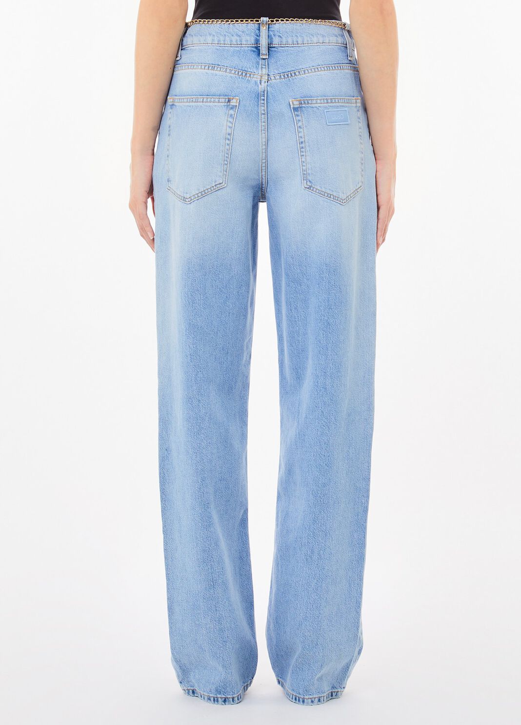 Jeans straight con cintura elegante denim blu Liu Jo - large image number 1