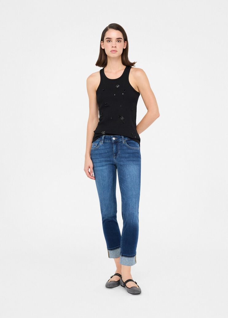 Jean skinny avec revers denim bleu foncé Liu Jo - medium