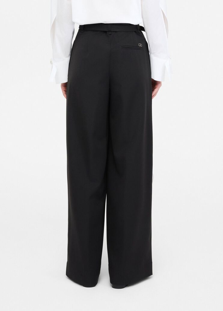 Pantaloni palazzo con cintura gioiello nero Liu Jo - large image number 1