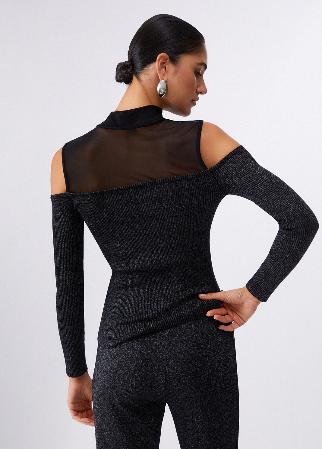 Maglia con inserti in mesh nero Liu Jo - large image number 1