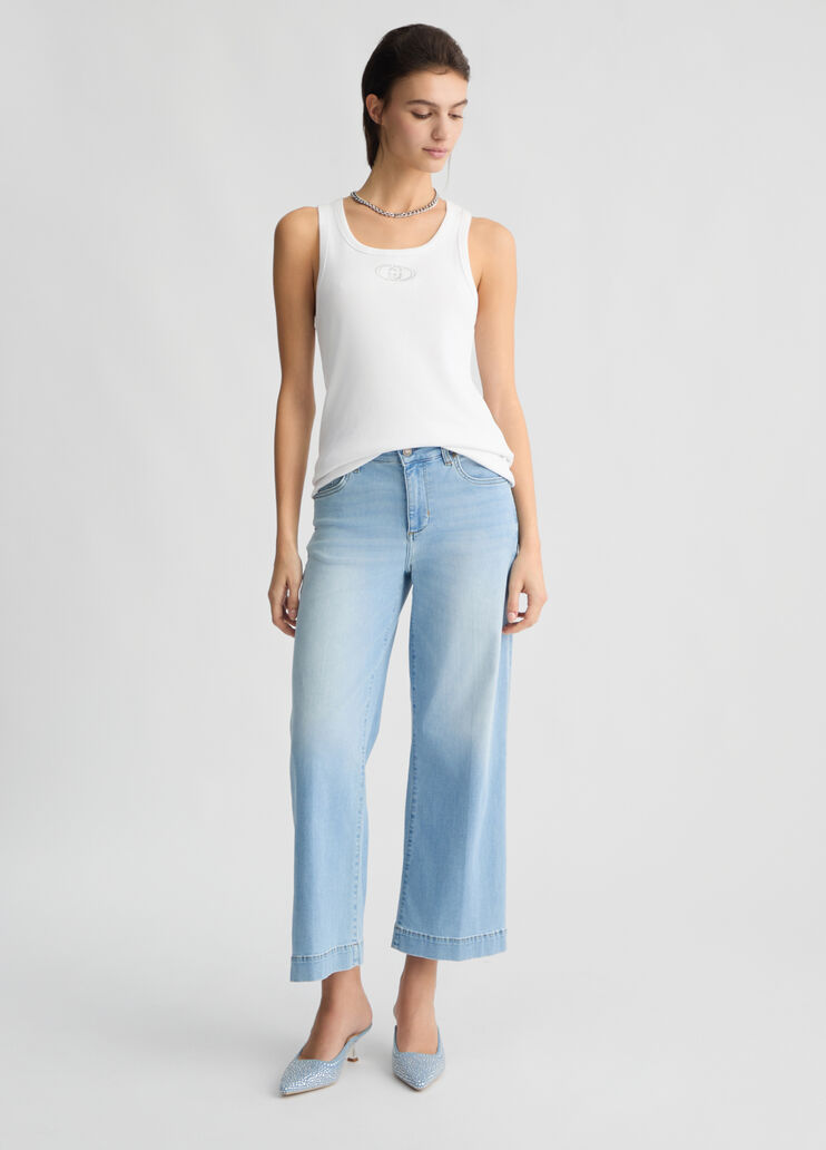 Cropped flared jeans light denim Liu Jo - medium Cropped flared jeans light denim Liu Jo - medium