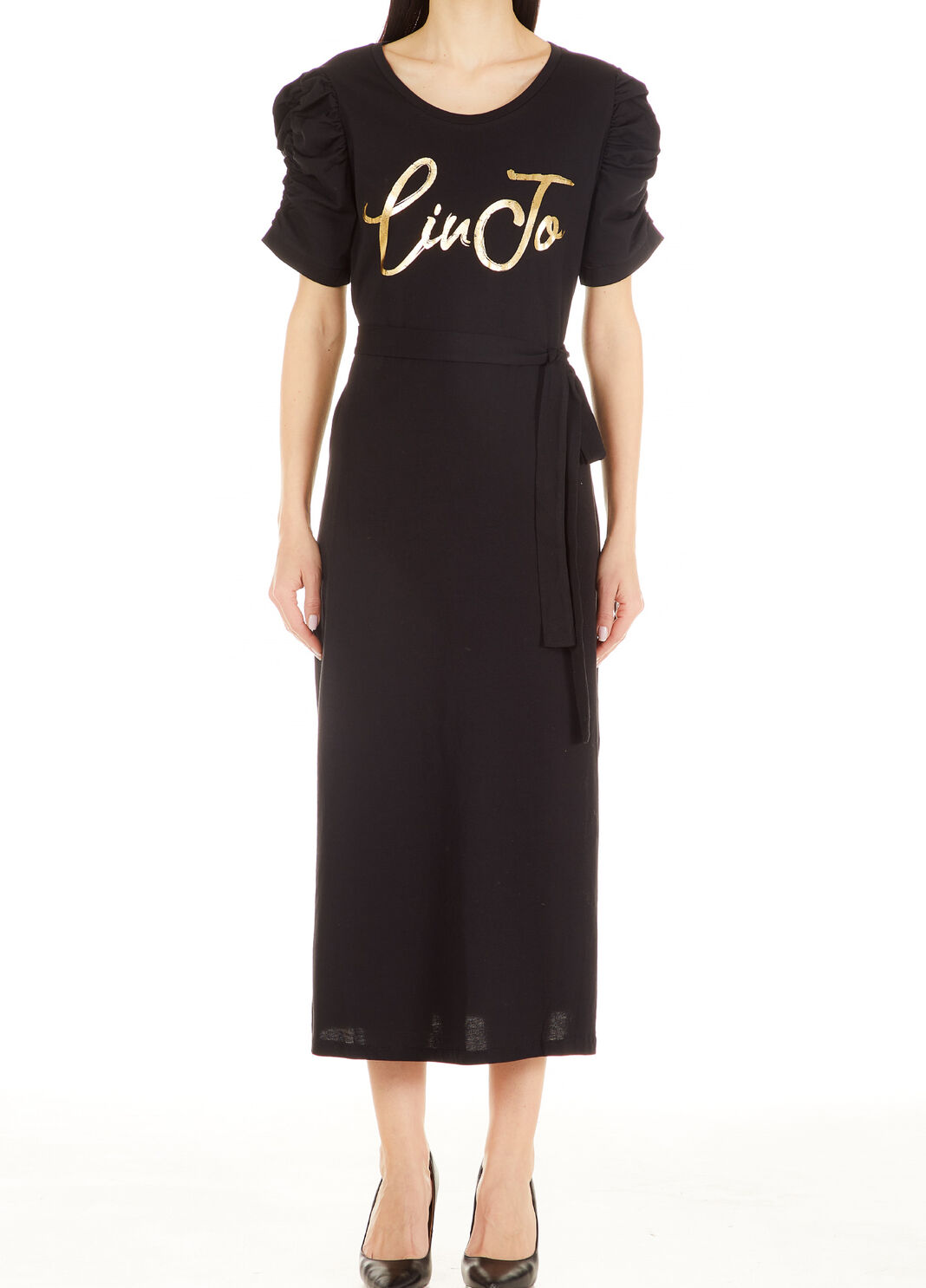 Длинное платье с поясом Чёрный Liu Jo - large image number 0