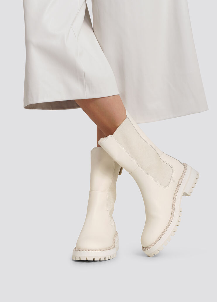 Leather ankle boots milk Liu Jo - large image number 3 Leather ankle boots milk Liu Jo - large image number 3