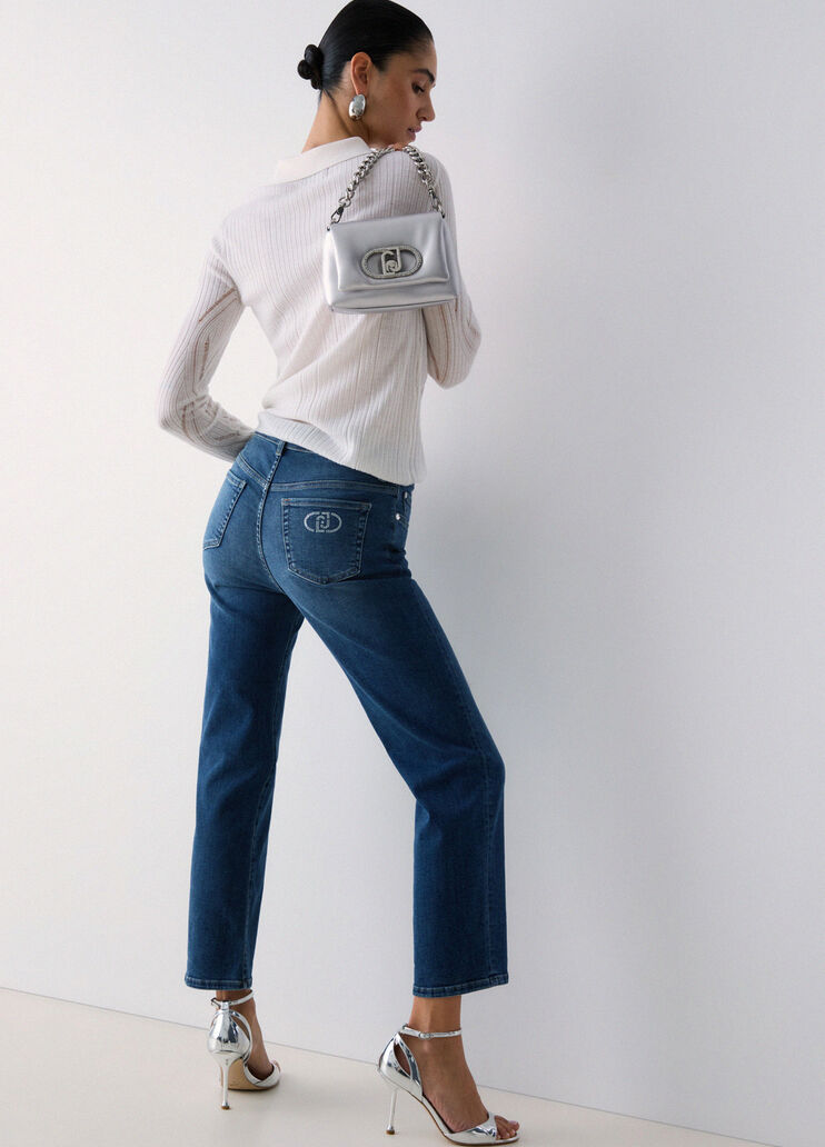 Vaqueros holgados de talle bajo denim azul oscuro Liu Jo - medium