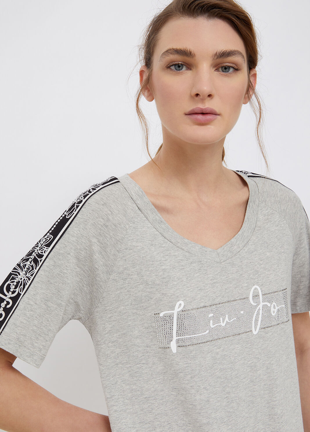 Длинное экологичное платье светло-серый Liu Jo - large image number 2