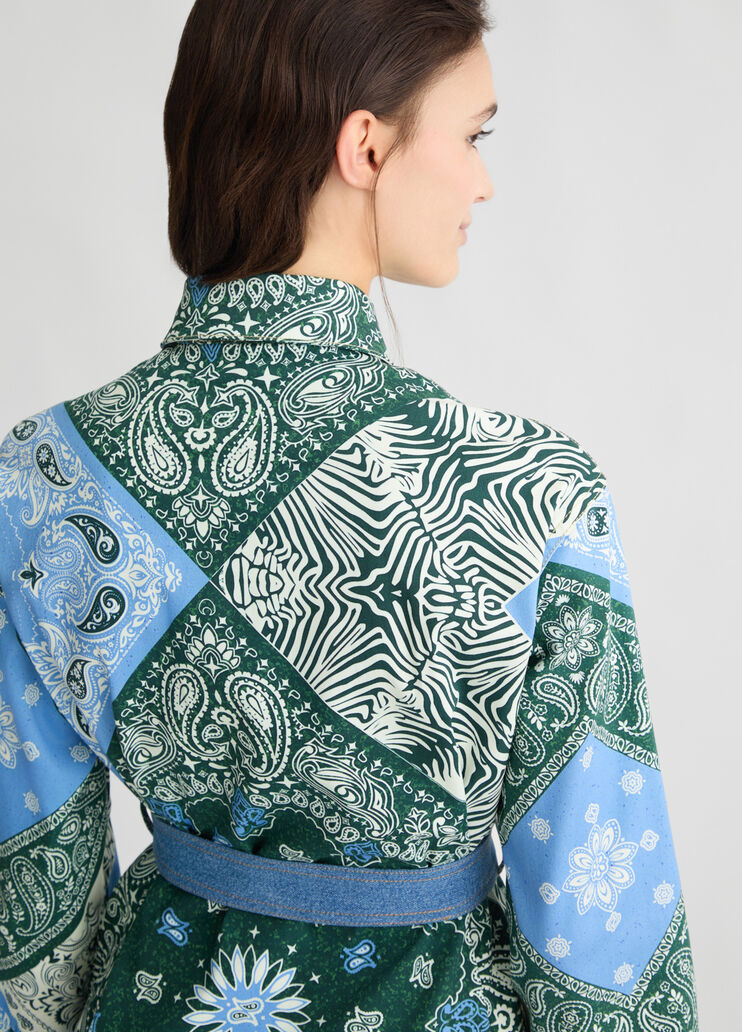 Printed cotton shacket light denim Liu Jo - large image number 4 Printed cotton shacket light denim Liu Jo - large image number 4