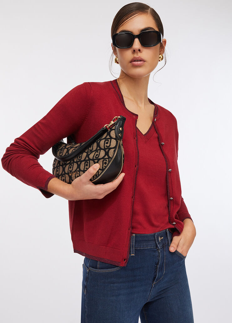 Cardigan con dettagli in lurex® rosso Liu Jo - medium