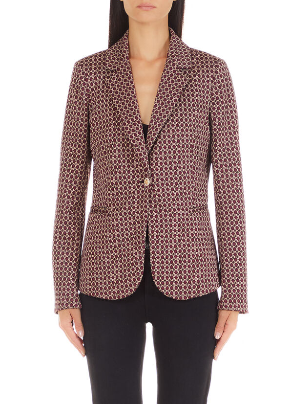 Schmal geschnittener Jacquard-Blazer Geometrischer Print Liu Jo - large image number 0
