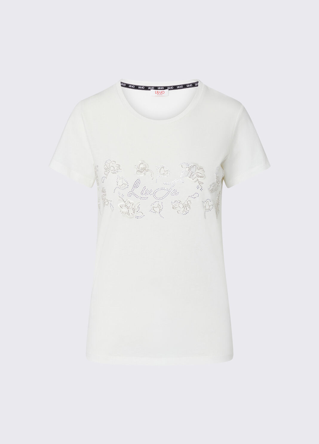 Camiseta con strass blanco/ramaje Liu Jo - large image number 6