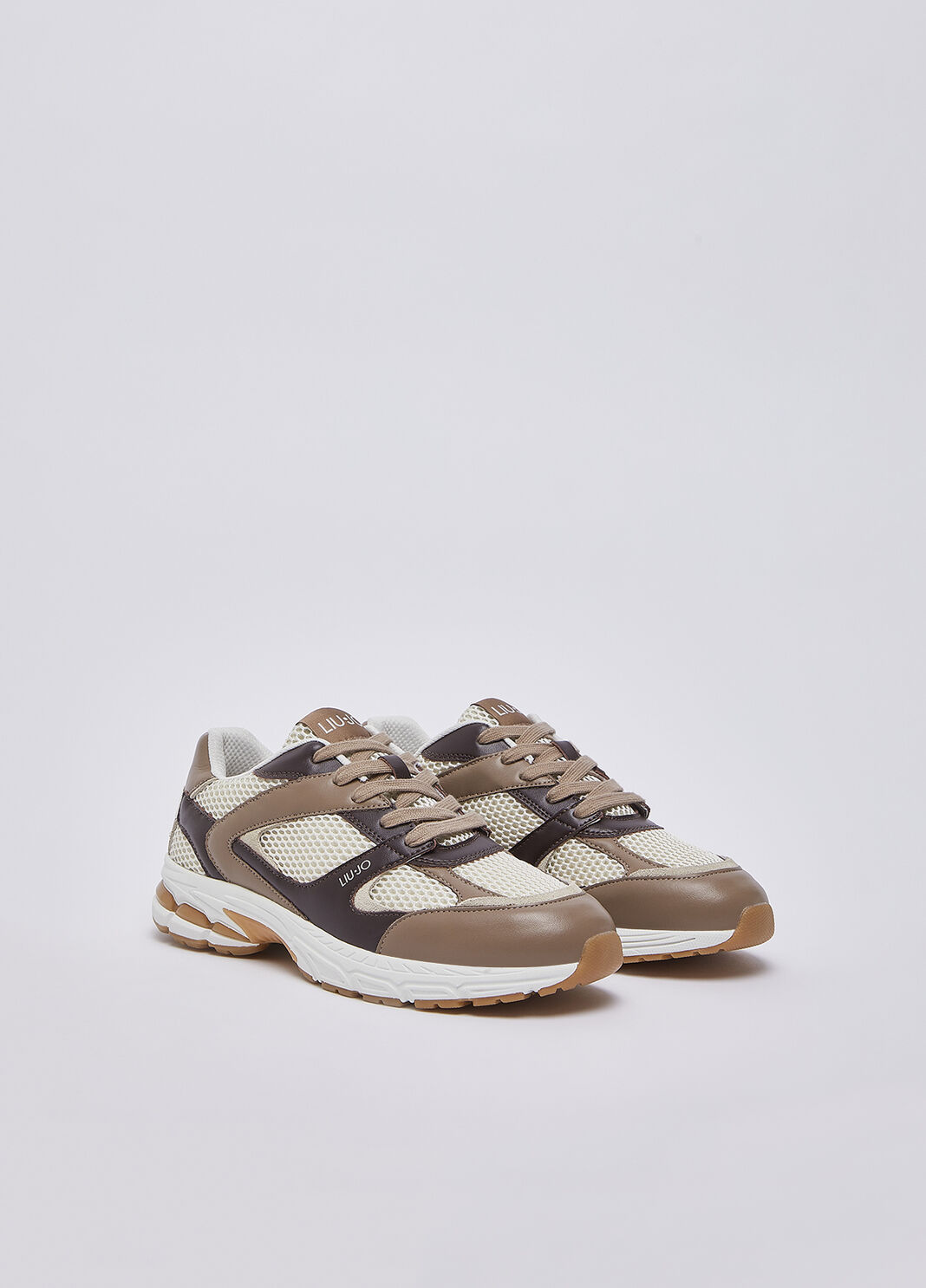 Leather and mesh sneakers beige Liu Jo - large image number 1