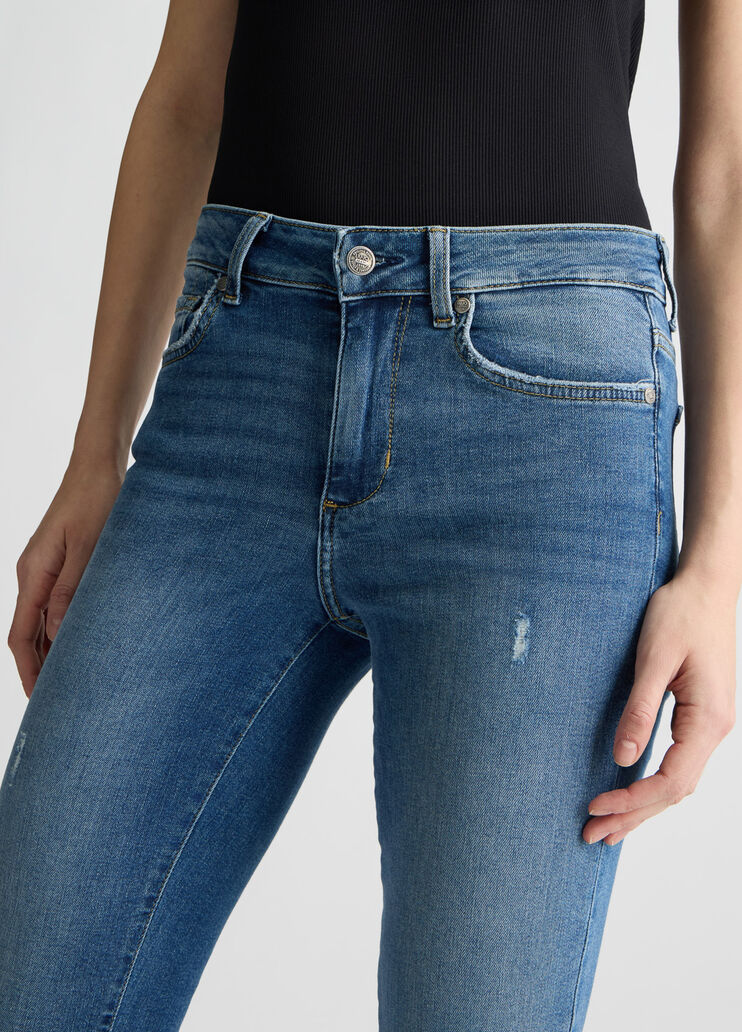 Cropped flared jeans  dark denim Liu Jo - large image number 2 Cropped flared jeans  dark denim Liu Jo - large image number 2