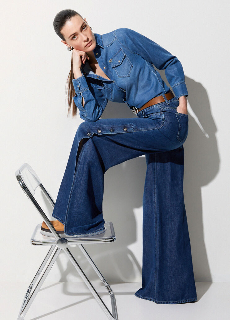 Jeans flare con spacchetti denim blu Liu Jo - medium