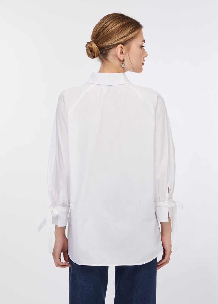 Hemdbluse aus Baumwolle mit Bändern Weiß Liu Jo - large image number 1