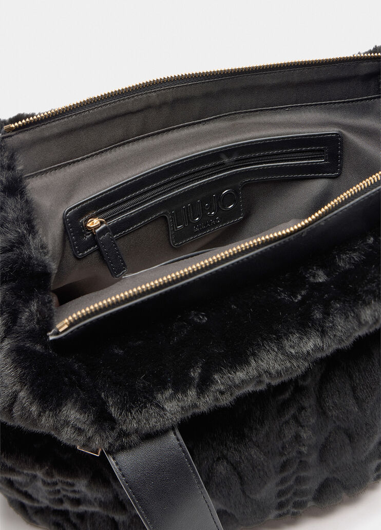 Faux fur hobo bag black Liu Jo - large image number 3 Faux fur hobo bag black Liu Jo - large image number 3