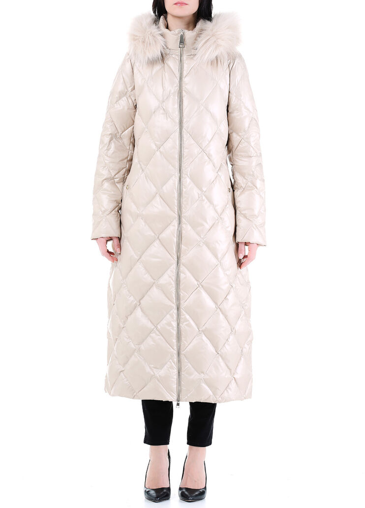 Giacca imbottita lunga con cappuccio champagne Liu Jo - large image number 0 Giacca imbottita lunga con cappuccio champagne Liu Jo - large image number 0