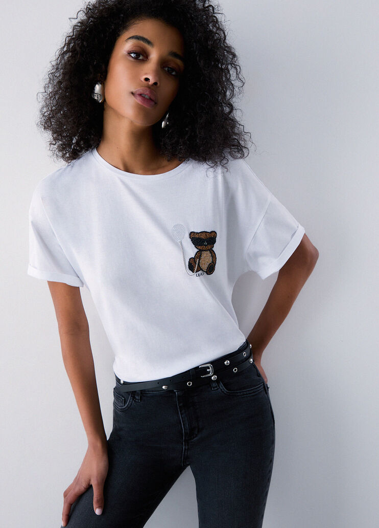 T-shirt with patch teddy bear Liu Jo - medium
