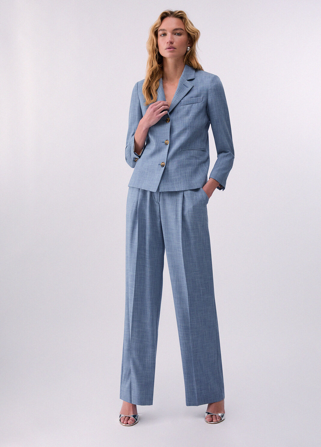 Blazer aus Melange-Stoff Blau Liu Jo - large image number 5