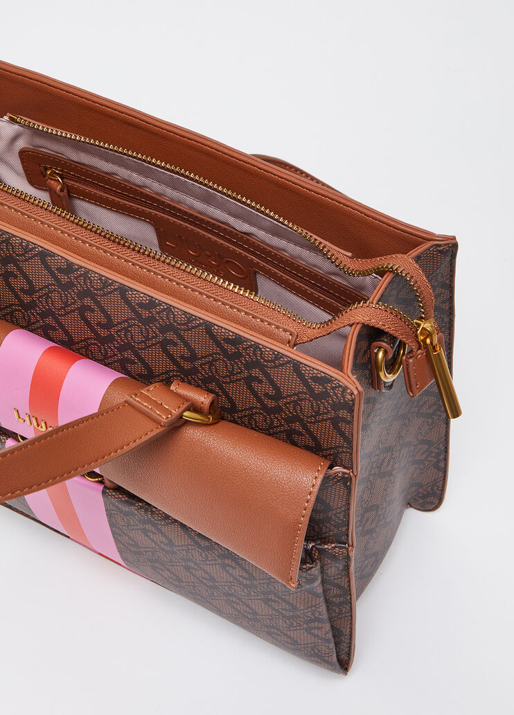 Medium satchel with charm brown Liu Jo - large image number 5