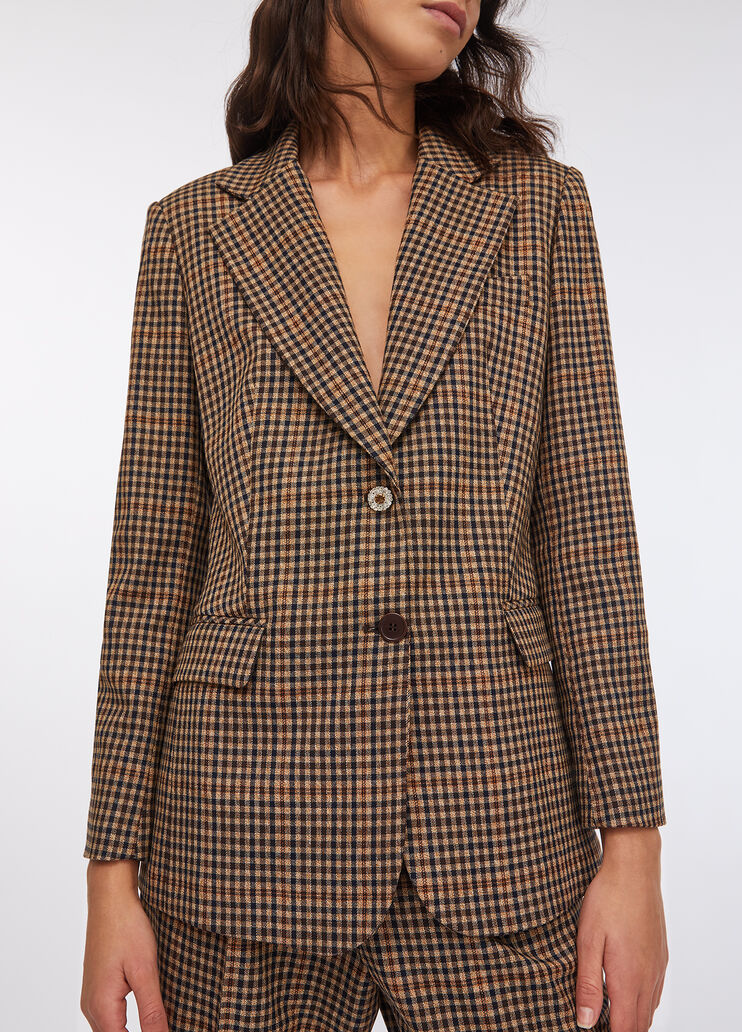 Chaqueta oversize de cuadros beige Liu Jo - large image number 4