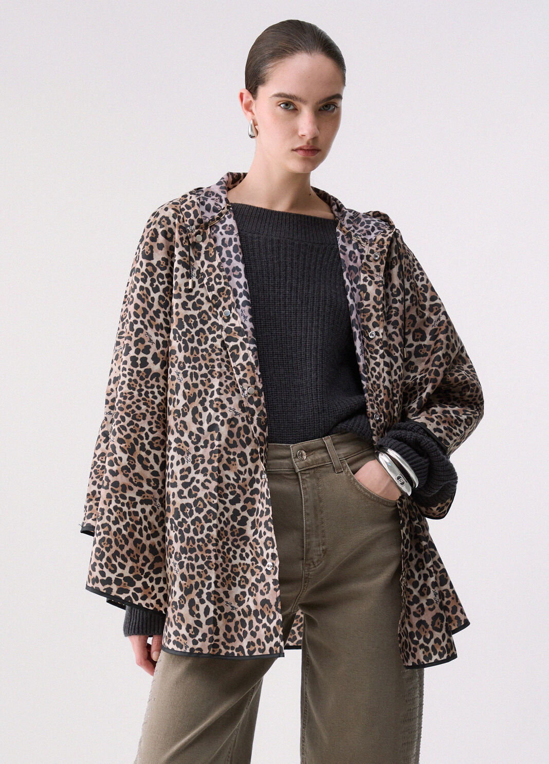 Animal Print Packable Poncho animal print Liu Jo - large image number 0