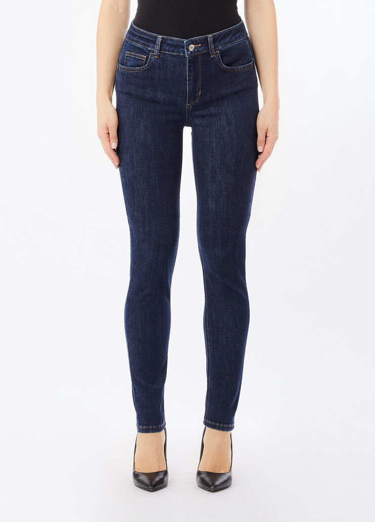 Skinny-Jeans mit hohem Bund Denimblau Liu Jo - medium