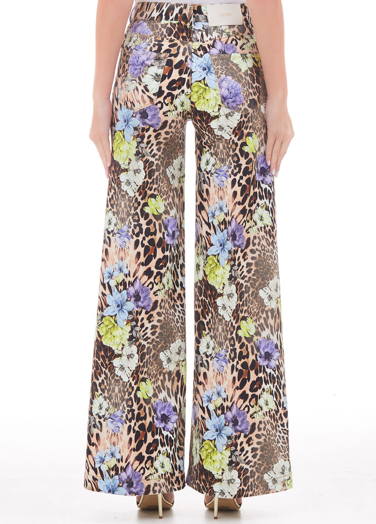 Pantalone flare con stampa animalier animalier Liu Jo - large image number 1 Pantalone flare con stampa animalier animalier Liu Jo - large image number 1