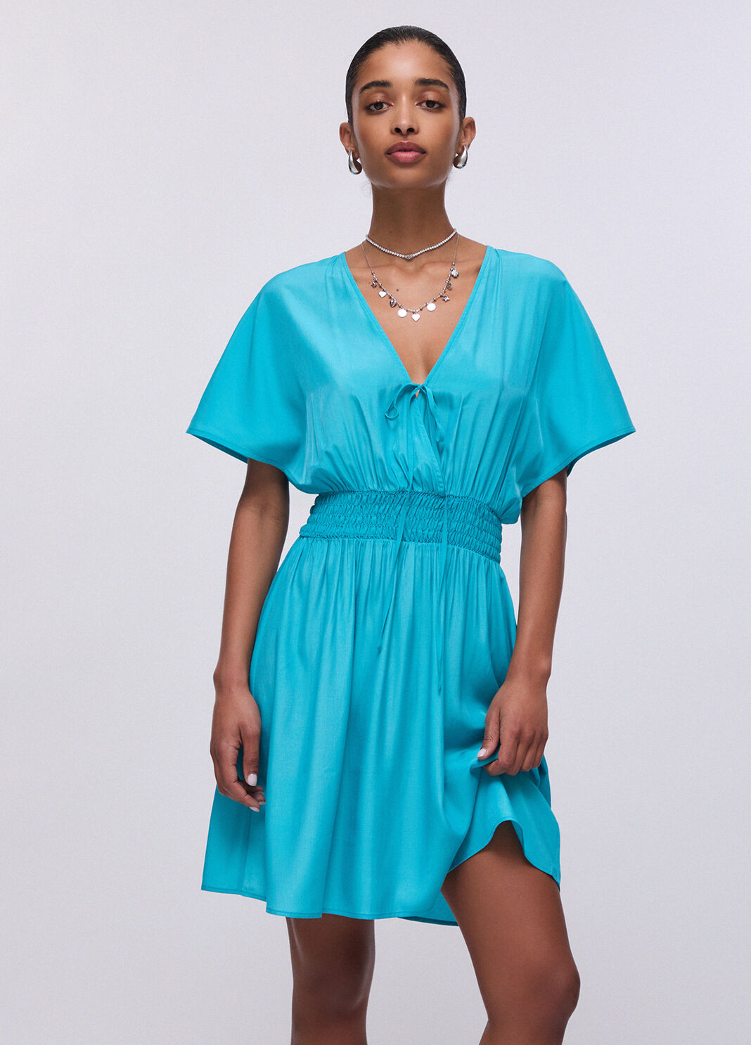 Kurzes Kleid mit Umhang Hellblau Liu Jo - large image number 0