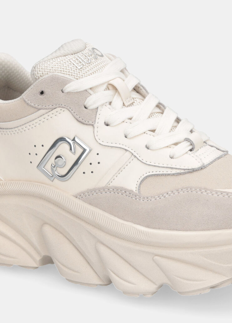 Chunky suede and mesh sneakers milk Liu Jo - medium