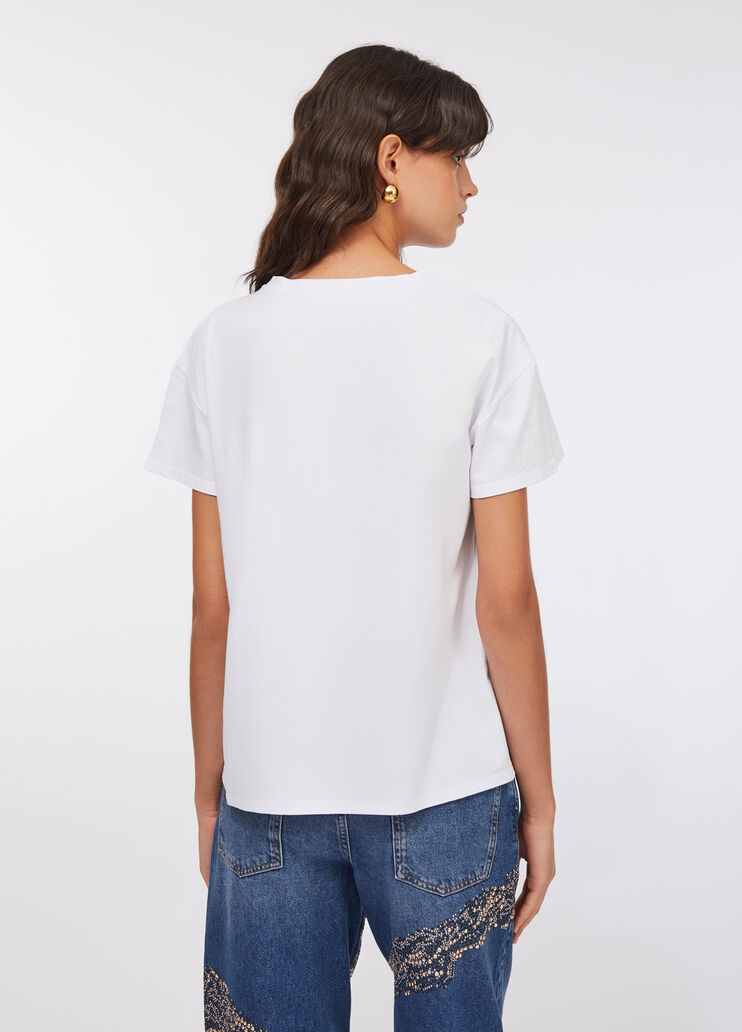 Camiseta con strass blanco Liu Jo - large image number 1