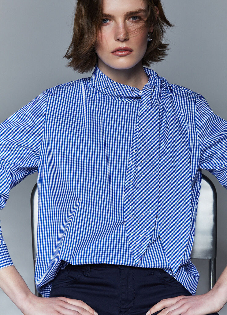 Blouse with maxi bow gingham Liu Jo - medium