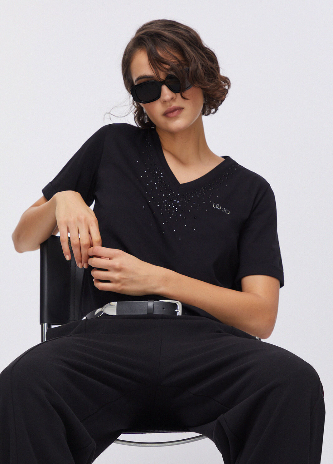 T-Shirt mit Strass Schwarz Liu Jo - large image number 2