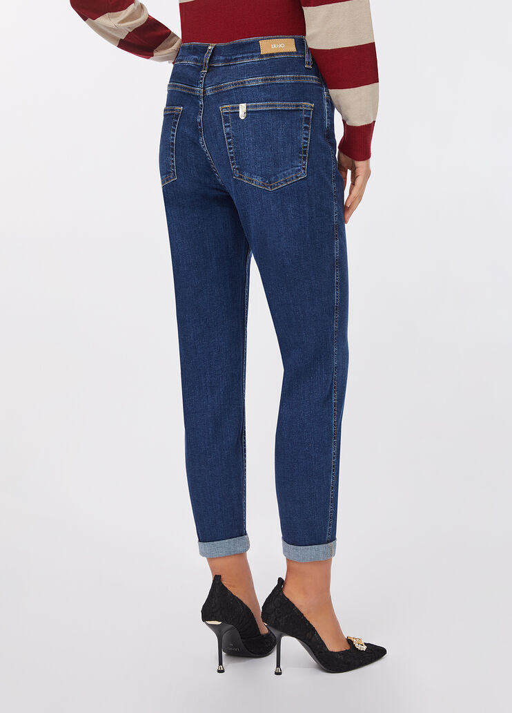 Carrot-fit high-rise jeans blue denim Liu Jo - large image number 1