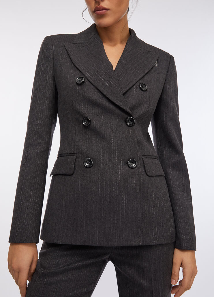Blazer croisé à rayures ardoise à rayures craie Liu Jo - medium Blazer croisé à rayures ardoise à rayures craie Liu Jo - medium
