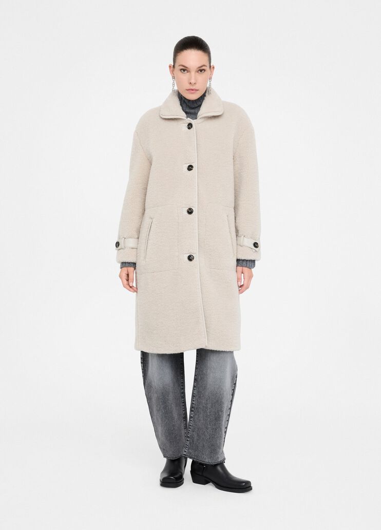Teddy fabric coat dark beige Liu Jo - large image number 0 Teddy fabric coat dark beige Liu Jo - large image number 0