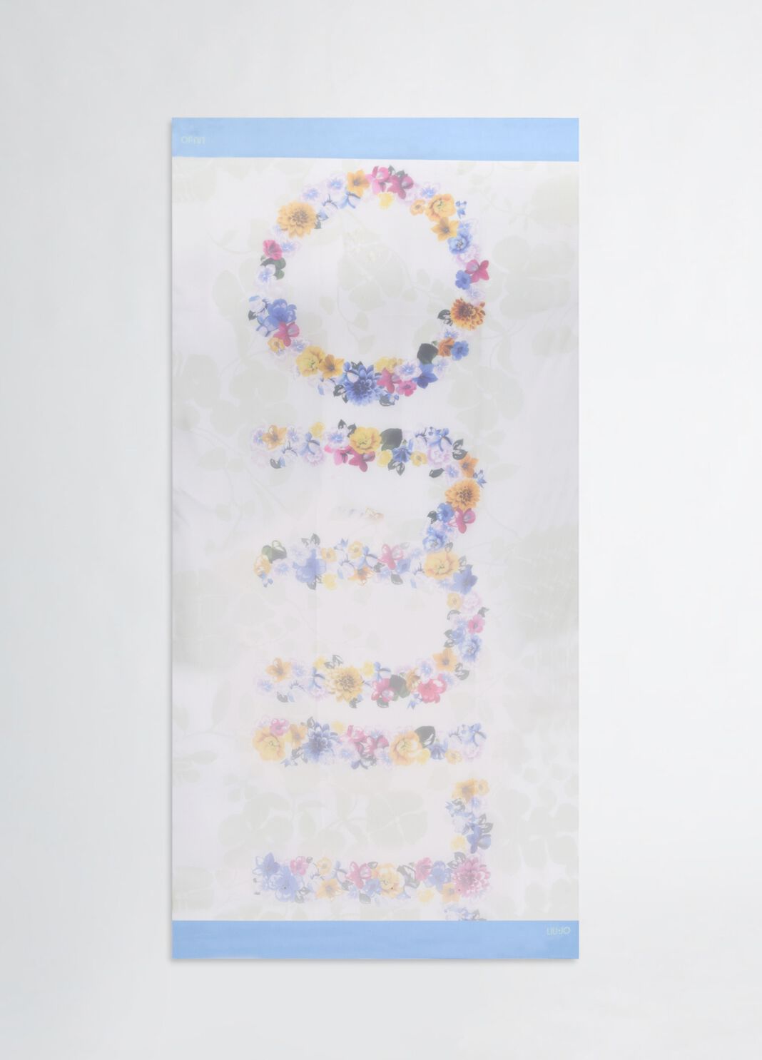 Floral shawl with logo blue Liu Jo - large image number 2