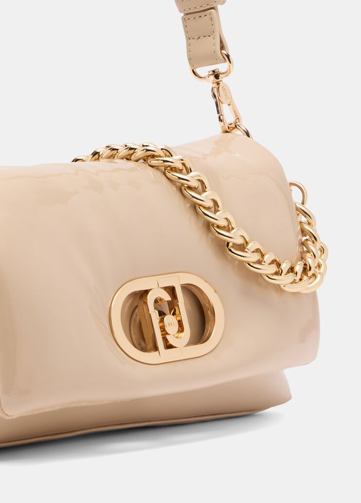 Medium glossy LaPuffy bag beige Liu Jo - large image number 5