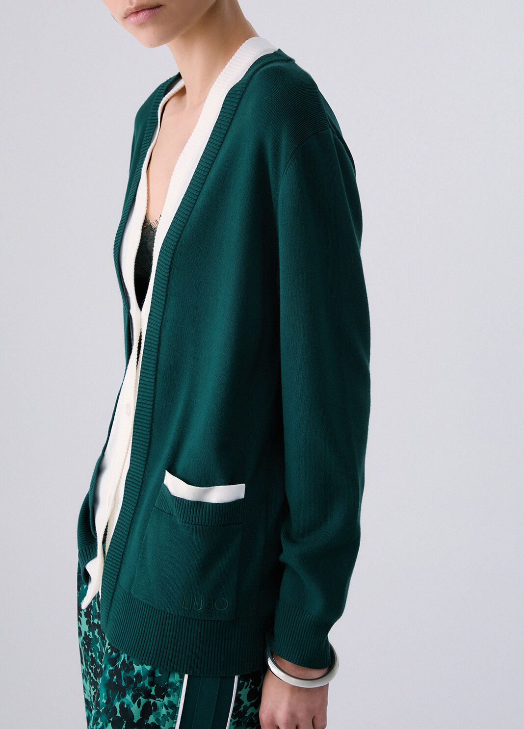 Cardigan two-tone green Liu Jo - large image number 4