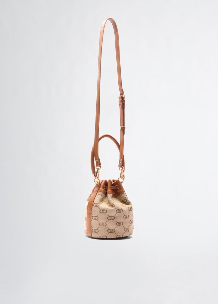 Small jacquard bucket bag beige Liu Jo - large image number 3 Small jacquard bucket bag beige Liu Jo - large image number 3