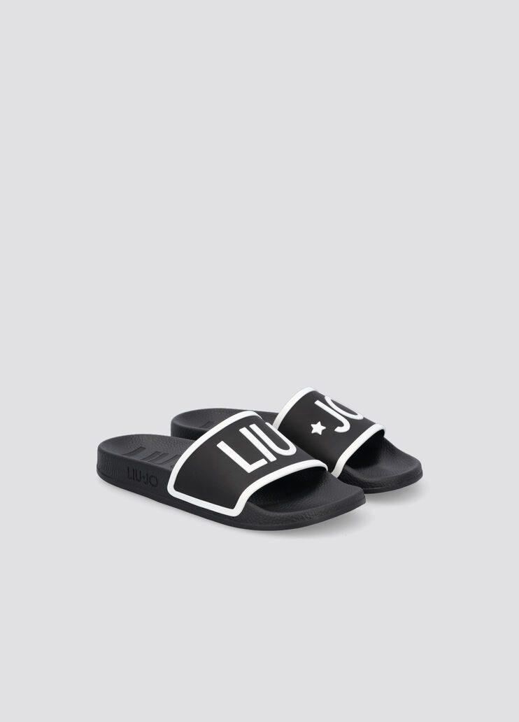 Slippers with logo black Liu Jo - large image number 0