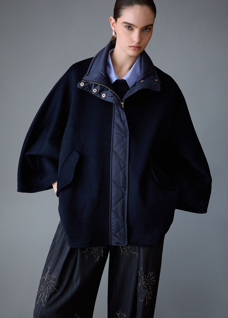 Wool Kimono Cape dark blue Liu Jo - medium