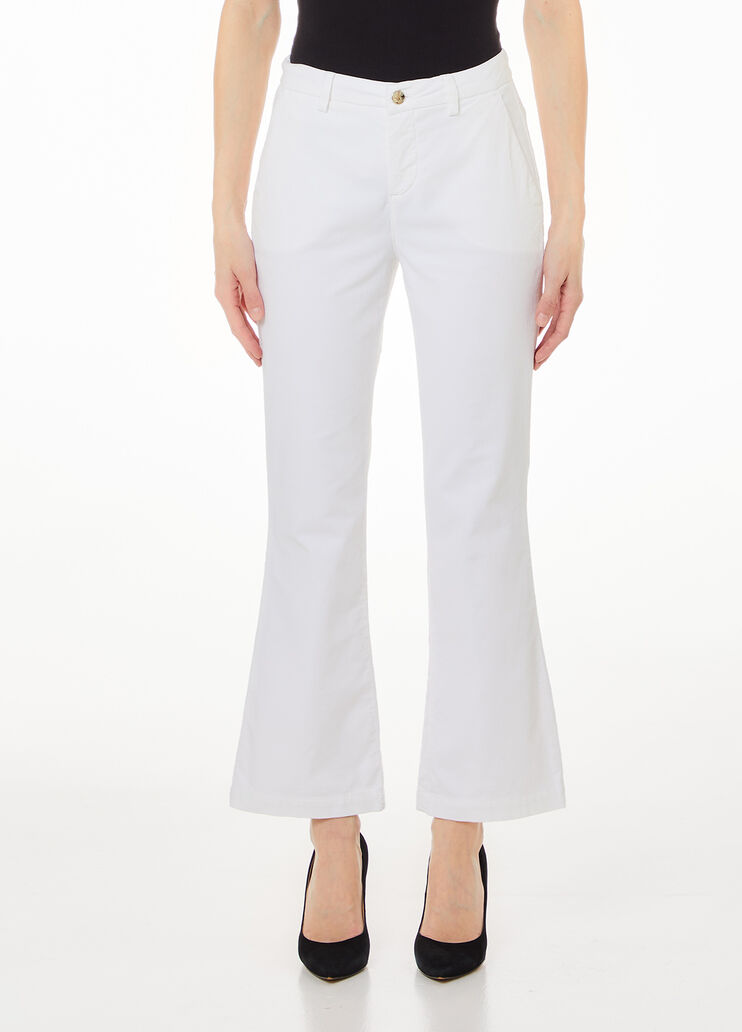 Ausgestellte Chinohose aus Samt weiß Liu Jo - medium Ausgestellte Chinohose aus Samt weiß Liu Jo - medium