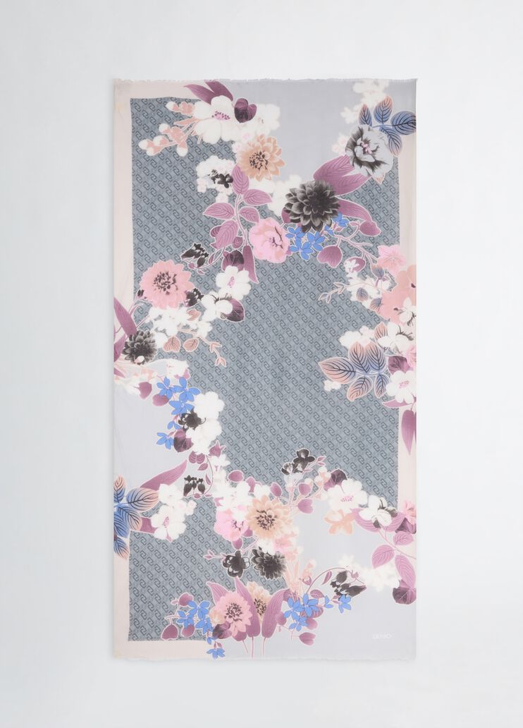 Stola mit Blumenprint Schwarz Liu Jo - medium