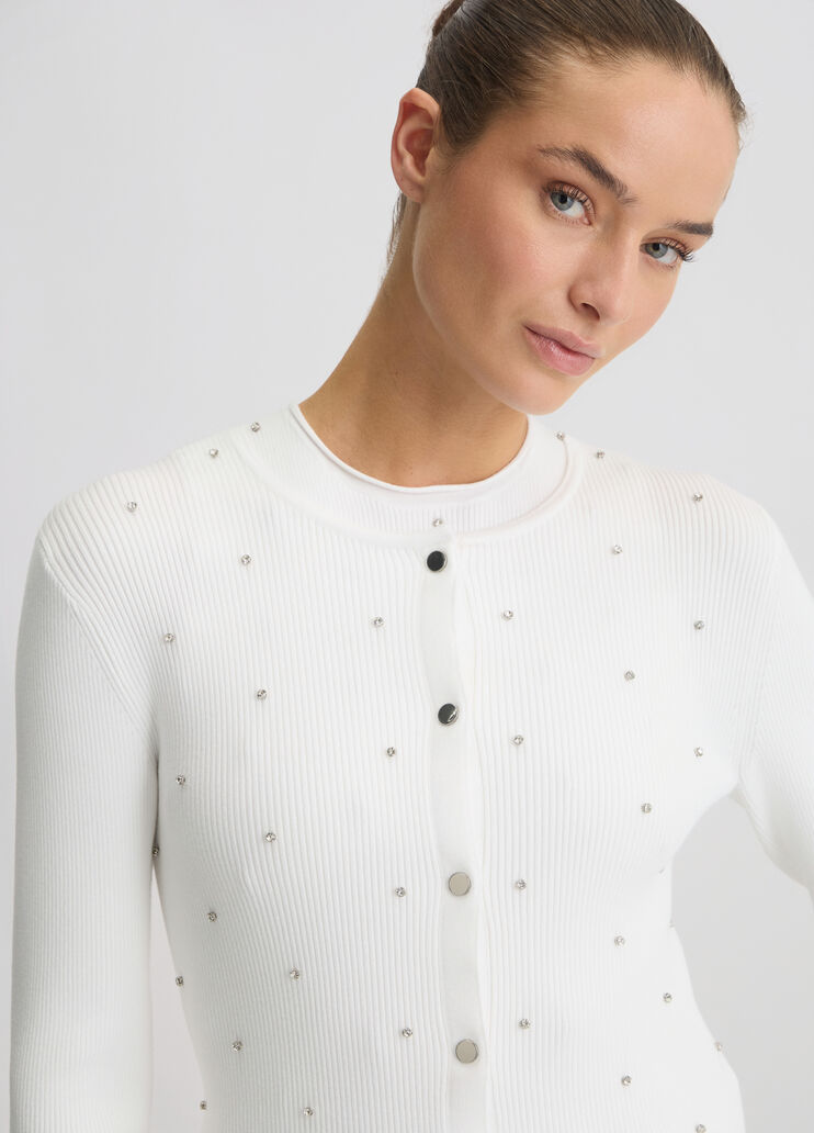 Cardigan with studs white Liu Jo - large image number 2 Cardigan with studs white Liu Jo - large image number 2