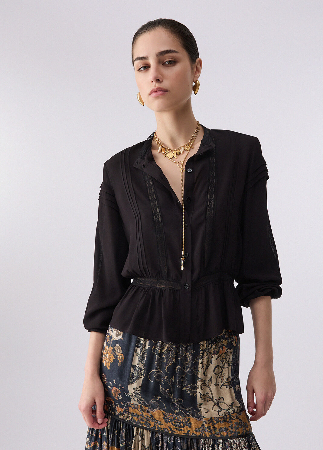 Lace Trimmed Blouse black Liu Jo - large image number 0